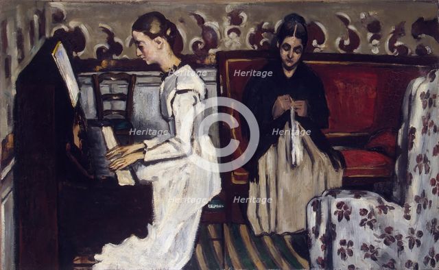 Jeune Fille au piano (Girl at the Piano - The Overture to Tannhauser), 1869. Creator: Paul Cezanne.
