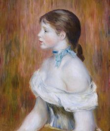 Jeune fille au ruban bleu (Girl with blue ribbon), 1888. Creator: Renoir, Pierre Auguste (1841-1919)