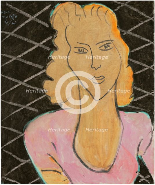 Jeune fille en robe rose (Young girl in a pink dress), 1942. Creator: Henri Matisse.