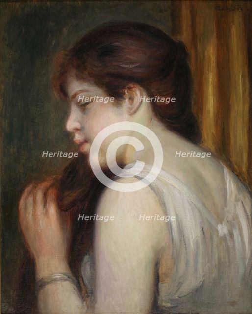Jeune fille se peignant (Young girl combing her hair), c1892. Creator: Renoir, Pierre Auguste (1841-1919).