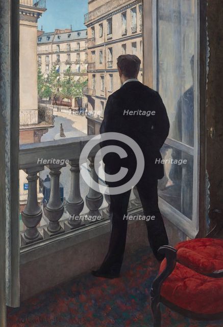 Jeune homme à sa fenêtre, 1876. Creator: Caillebotte, Gustave (1848-1894).