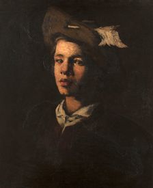 Jeune homme au chapeau, c.1870. Creator: Theodule Ribot