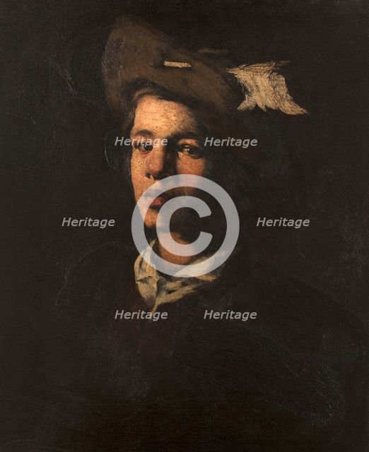 Jeune homme au chapeau, c.1870. Creator: Theodule Ribot.