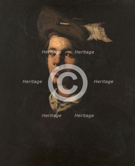 Jeune homme au chapeau, c.1870. Creator: Theodule Ribot.