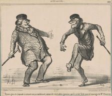 Jeunes gens de cinquante à soixante ans, se conduisant comme de véritables gamins ..., 19th century. Creator: Honore Daumier