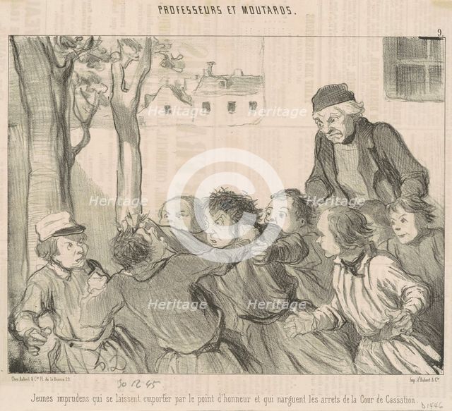 Jeunes imprudens qui se laiseent emporter ..., 19th century. Creator: Honore Daumier.