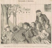 Jeunes imprudens qui se laiseent emporter ..., 19th century. Creator: Honore Daumier