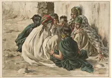 Jeux de Fillettes à Laghouat, 1899. Creator: Étienne Dinet (French, 1861-1929); Imprimerie Champenois