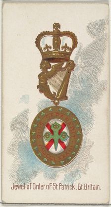 Jewel of the Order of St. Patrick, Great Britain, from the World's Decorations series (N30..., 1890. Creator: Allen & Ginter
