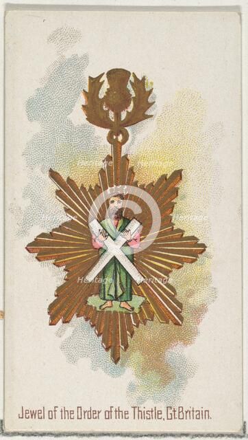 Jewel of the Order of the Thistle, Great Britain, from the World's Decorations series (N30..., 1890. Creator: Allen & Ginter.