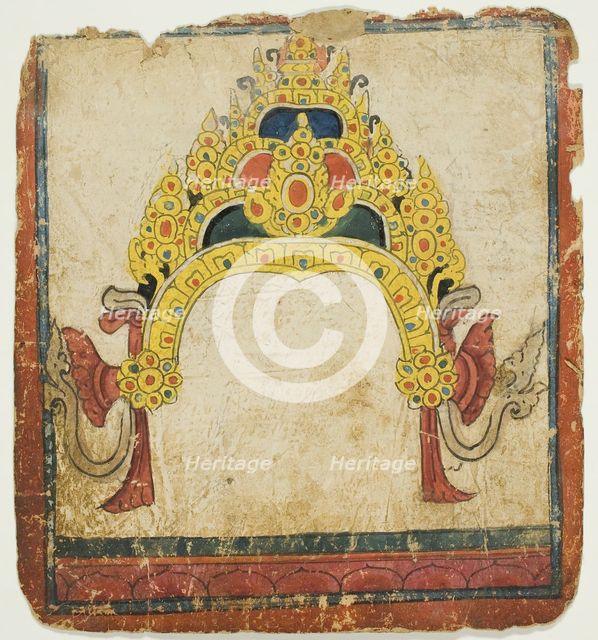 Jeweled Ritual Crown, from a Set of Initiation Cards (Tsakali), 14th/15th century. Creator: Unknown.
