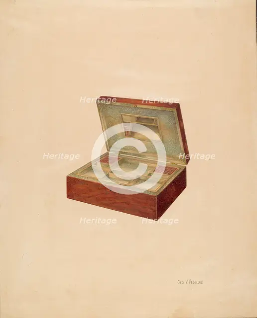 Jewelry or Sewing Box, c. 1937. Creator: George V. Vezolles.