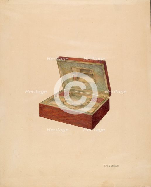 Jewelry or Sewing Box, c. 1937. Creator: George V. Vezolles.