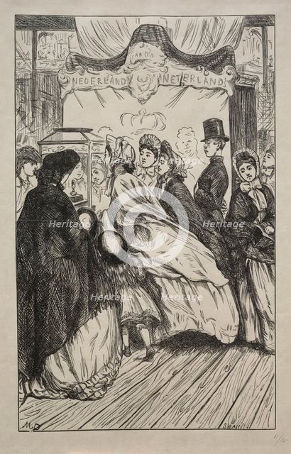 Jewels - At the Great Exhibition, 1862. Creator: George Louis Palmella Busson Du Maurier (British, 1834-1896).