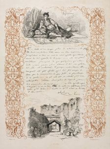 Jewess of Algiers and a Street in Algiers, 1838. Creator: Eugène Delacroix (French, 1798-1863)