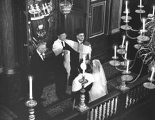 Jewish marriage ceremony, 1988. Creator: Sidney Harris