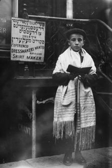 Jew[ish] New Year - boy in prayer shawl, 1911. Creator: Bain News Service