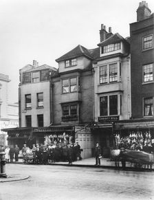 Jewish butcher's, Aldgate High Street, London, c1905. Creator: Unknown