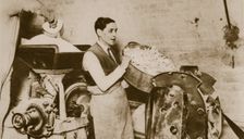 Jewish bakery preparing unleavened bread for Passover, 20th century. Creator: Unknown
