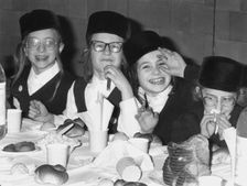 Jewish children at an Agudist event, 6 January 1989. Creator: Henry Jacobs