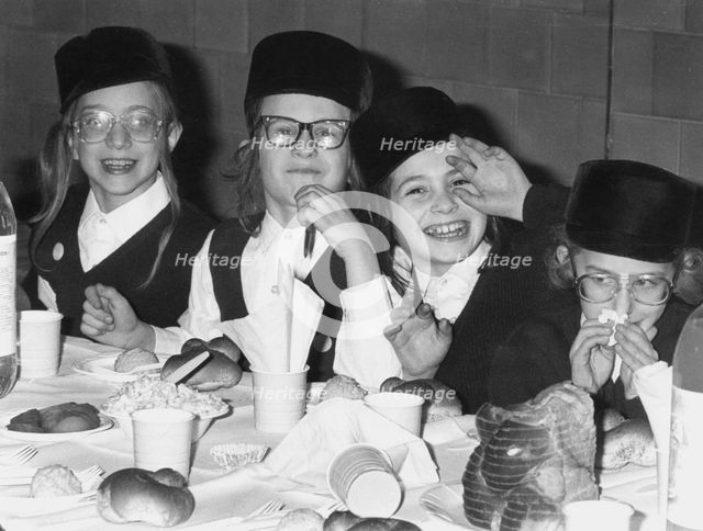 Jewish children at an Agudist event, 6 January 1989. Creator: Henry Jacobs.