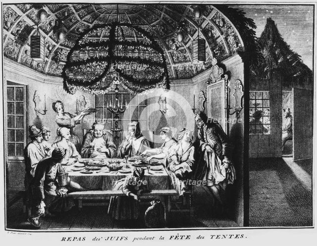 Jewish festival of Sukkot, early 18th century. Creator: Bernard Picart.