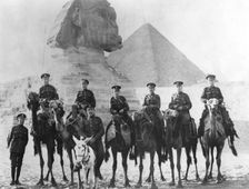 Jewish Legionaries on camels, Gizeh, Egypt, World War I, 1915-1918. Creator: Unknown