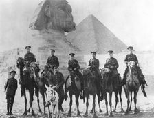 Jewish Legionaries on camels, Gizeh, Egypt, World War I, 1915-1918