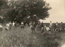 Jewish Pedagogical College and Agricultural School - At field work/Barley is..., Minsk, 1922-1923. Creator: Unknown