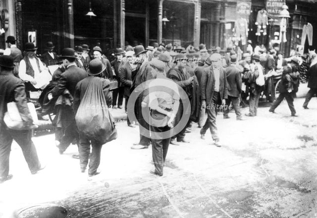 Jewish pedlars on the East Side, New York, USA, 1890s. Creator: Unknown.