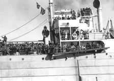 Jewish refugees aboard the Atzmaut 1949. Creator: Unknown
