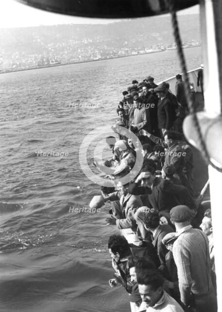 Jewish refugees arriving at Haifa, 1949. Artist: Unknown