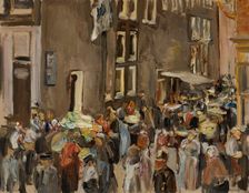 Jewish Street in Amsterdam, at the intersection of Uilenburgersteeg and Jodenbreestraat, 1905. Creator: Liebermann, Max (1847-1935)