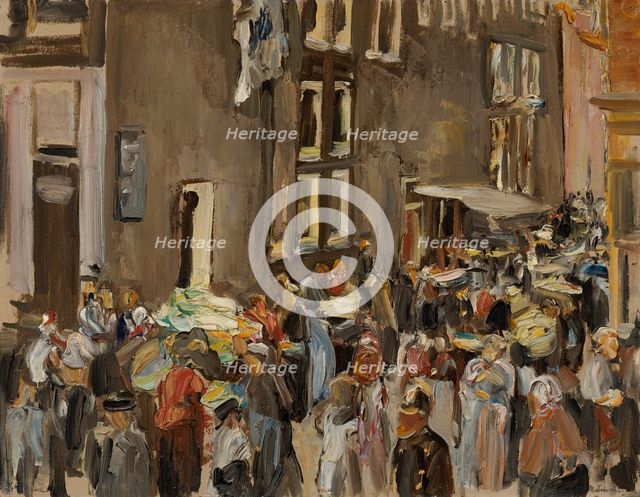 Jewish Street in Amsterdam, at the intersection of Uilenburgersteeg and Jodenbreestraat, 1905. Creator: Liebermann, Max (1847-1935).