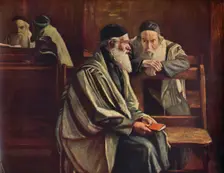 Jewish Synagogue, Spitalfields 1935. Artist: William Rothenstein