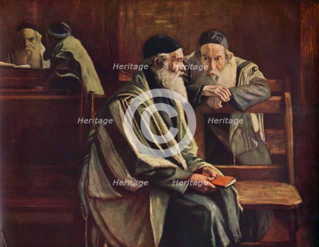 'Jewish Synagogue, Spitalfields', 1935. Artist: William Rothenstein.