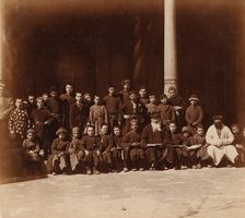 Jewish school children with a teacher, Samarkand, between 1905 and 1915. Creator: Sergey Mikhaylovich Prokudin-Gorsky