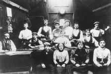 Jewish tailoring workshop in London's East End, c1910. Creator: Unknown