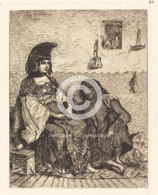 Jewish Woman of Algiers (Juive d'Alger), 1833. Creator: Eugene Delacroix.