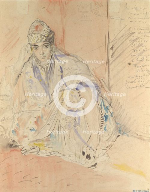 Jewish Woman of Algiers Seated on the Ground, ca. 1846. Creator: Theodore Chasseriau.
