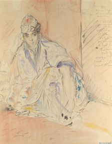 Jewish Woman of Algiers Seated on the Ground, ca. 1846. Creator: Theodore Chasseriau