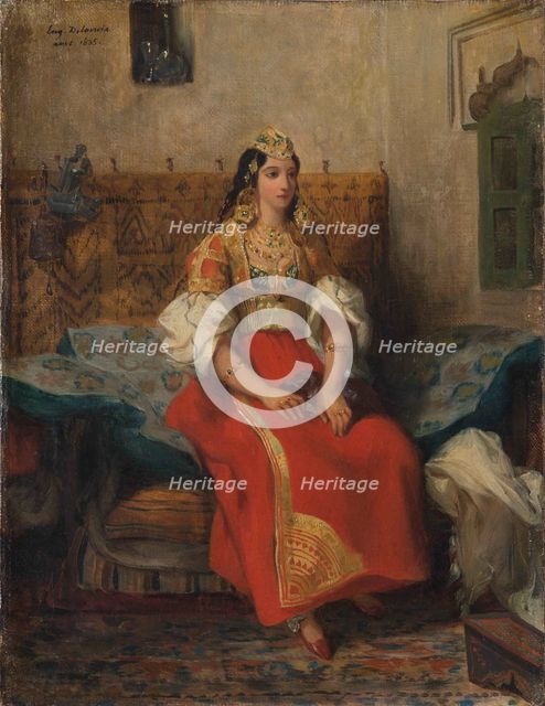 Jewish woman from Tangier in ceremonial dress, 1835. Creator: Delacroix, Eugène (1798-1863).
