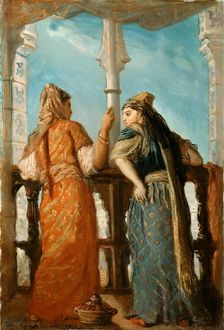 Jewish Women at the Balcony, Algiers, 1849. Creator: Chassériau, Théodore (1819-1856)