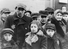 Jews wearing Star of David badges, Lodz Ghetto, Poland, 1940-1944