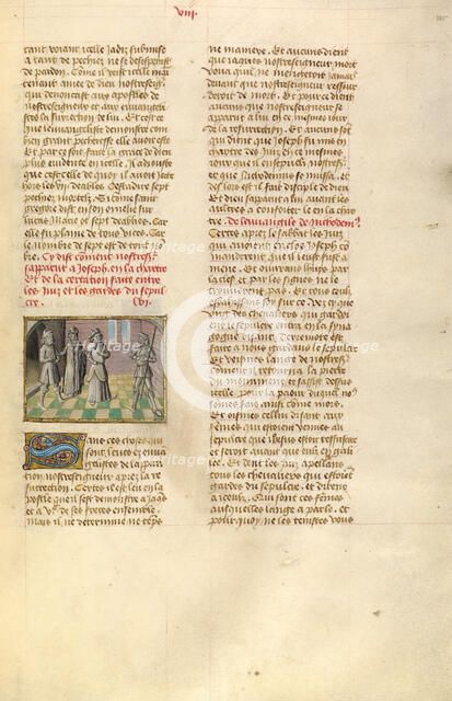 Jews at the Tomb; Miroir Historial, about 1475. Creator: Unknown.