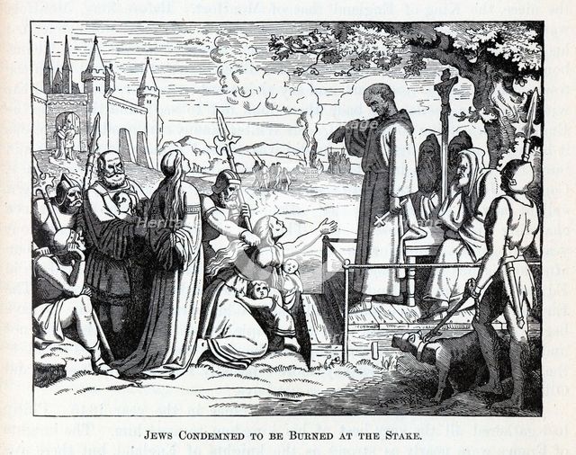 Jews Condemned to be Burned at the Stake, 1882. Artist: Anonymous  