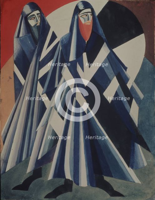 Jews. Costume design for the theatre play Salomé by O. Wilde, 1917. Artist: Exter, Alexandra Alexandrovna (1882-1949)