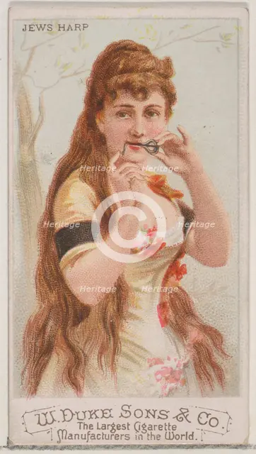 Jews Harp, from the Musical Instruments series (N82) for Duke brand cigarettes, 1888., 1888. Creator: Schumacher & Ettlinger.