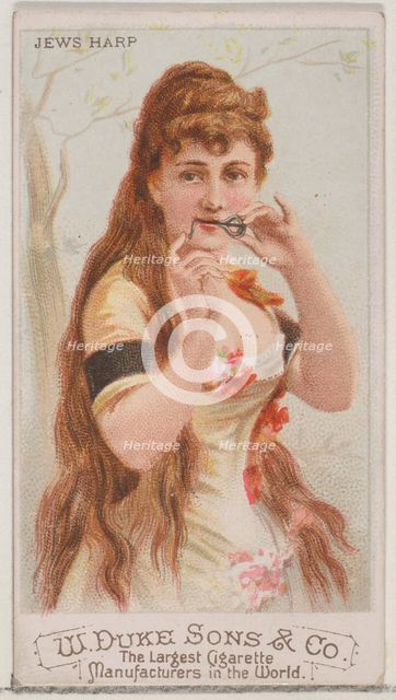 Jews Harp, from the Musical Instruments series (N82) for Duke brand cigarettes, 1888., 1888. Creator: Schumacher & Ettlinger.