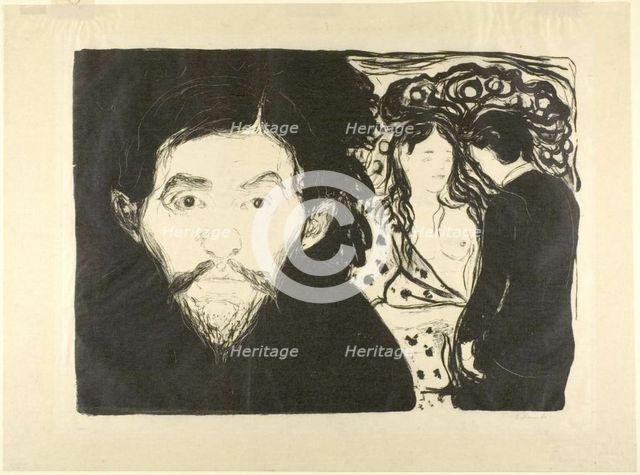 Jealousy I, 1896, printed after 1906. Creator: Edvard Munch.